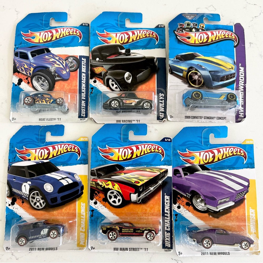 Hot Wheels Assorted Toy Cars - Blue, Black, Yellow, Purple, Red